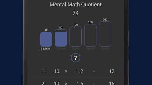 Screenshot of Mental Math Master