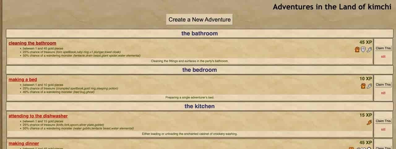 Screenshot of Chore Wars