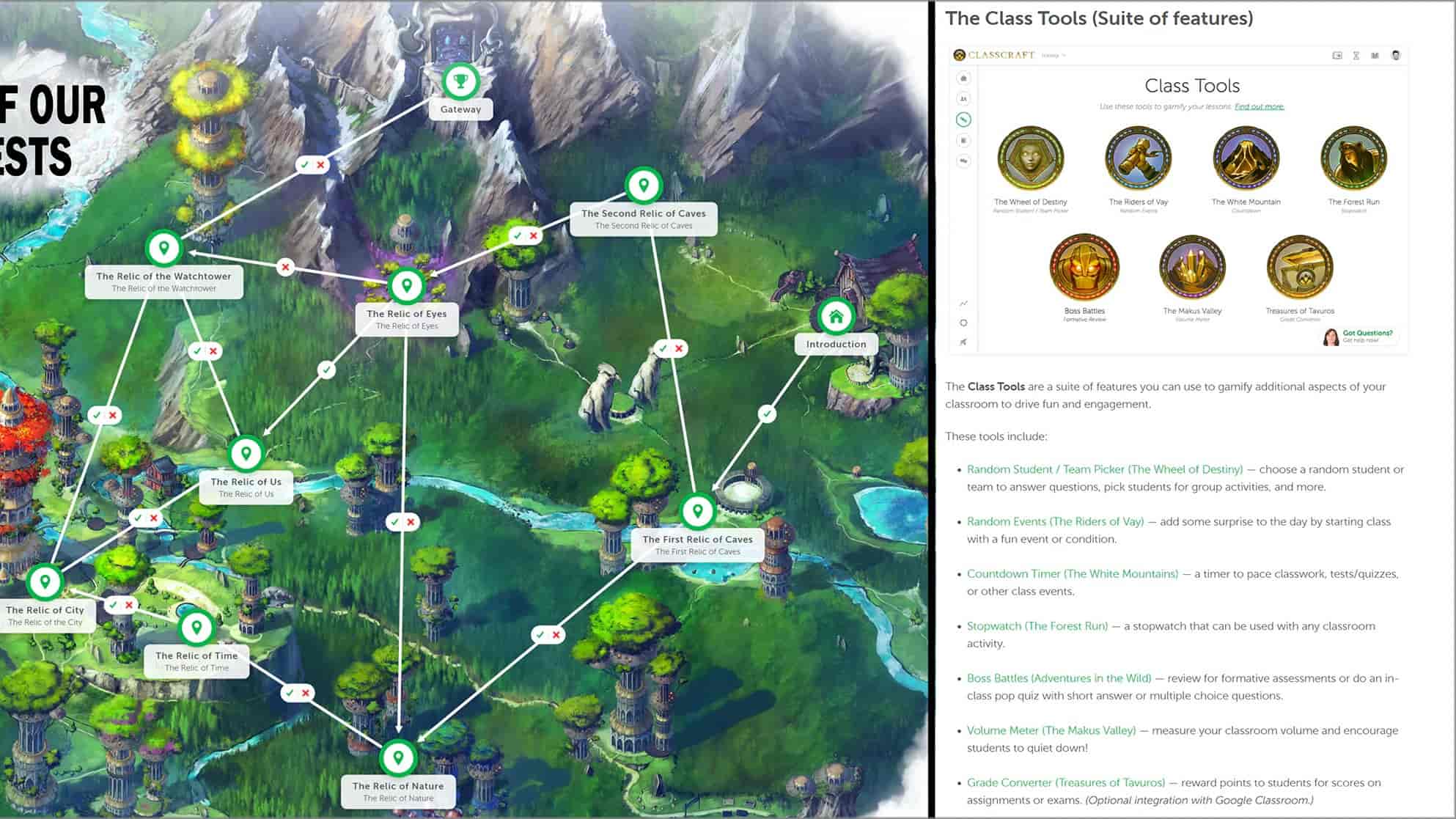 Screenshot of Classcraft