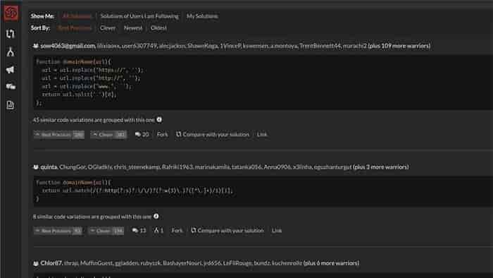 Screenshot of Codewars