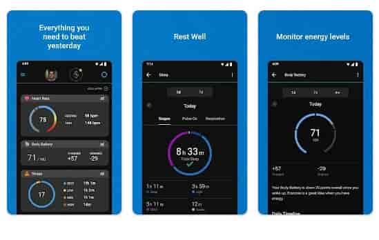 Screenshot of Garmin Connect