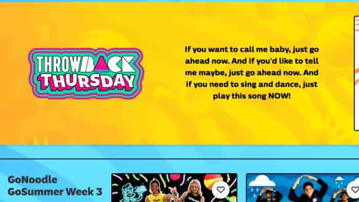 Screenshot of GoNoodle