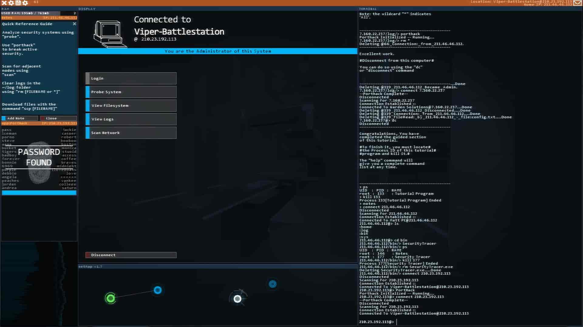 Screenshot of Hacknet