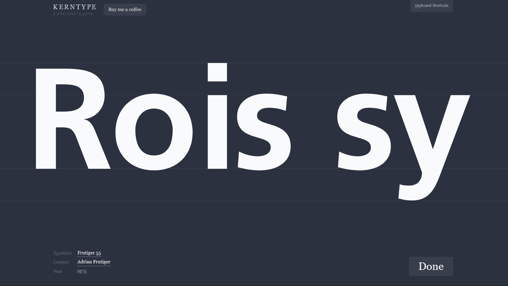 Screenshot of Kern Type