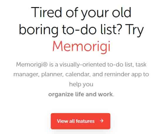 Screenshot of Memorigi