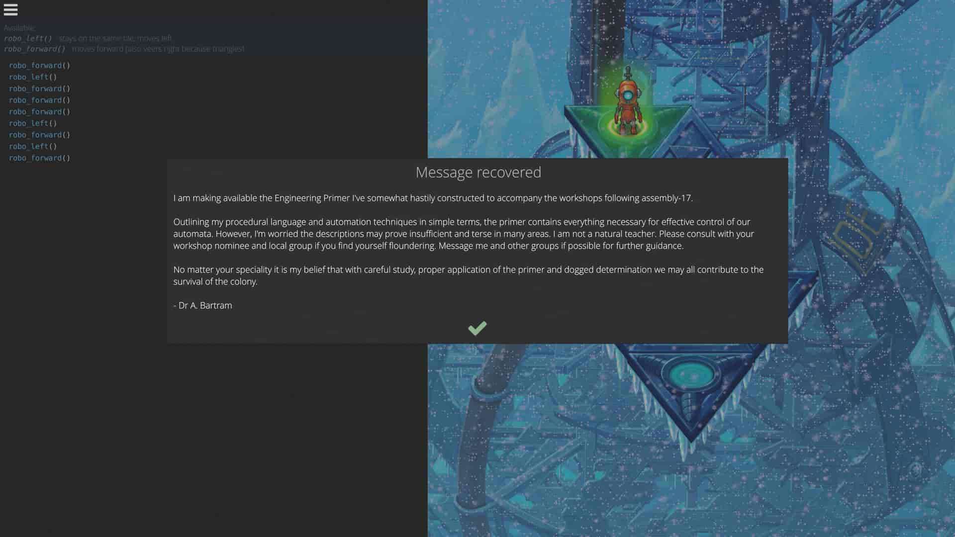 Screenshot of Robo Instructus