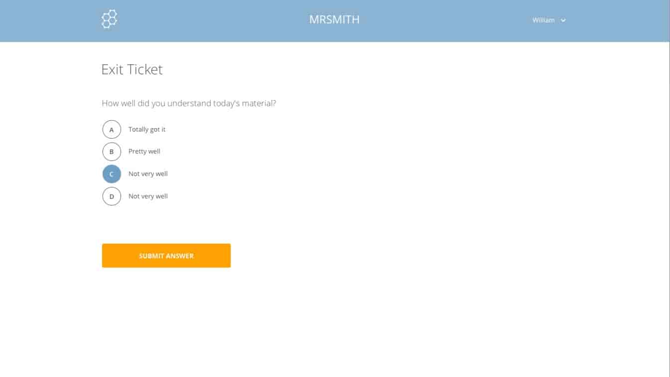 Screenshot of Socrative