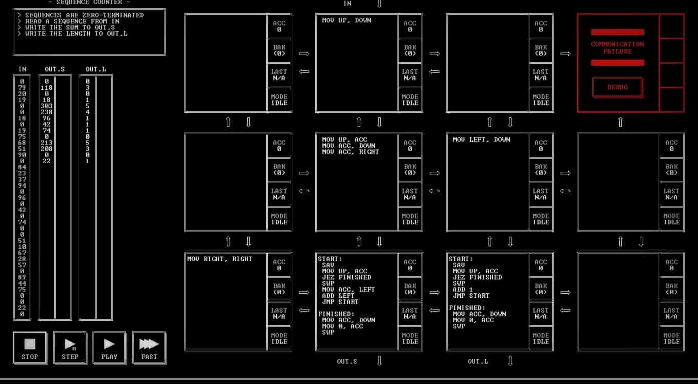 Screenshot of TIS-100