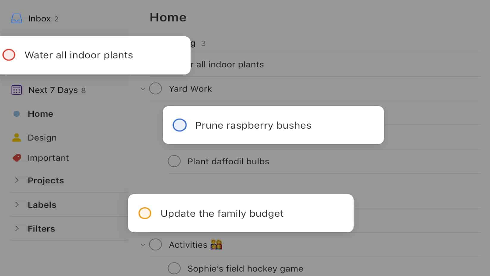Screenshot of Todoist
