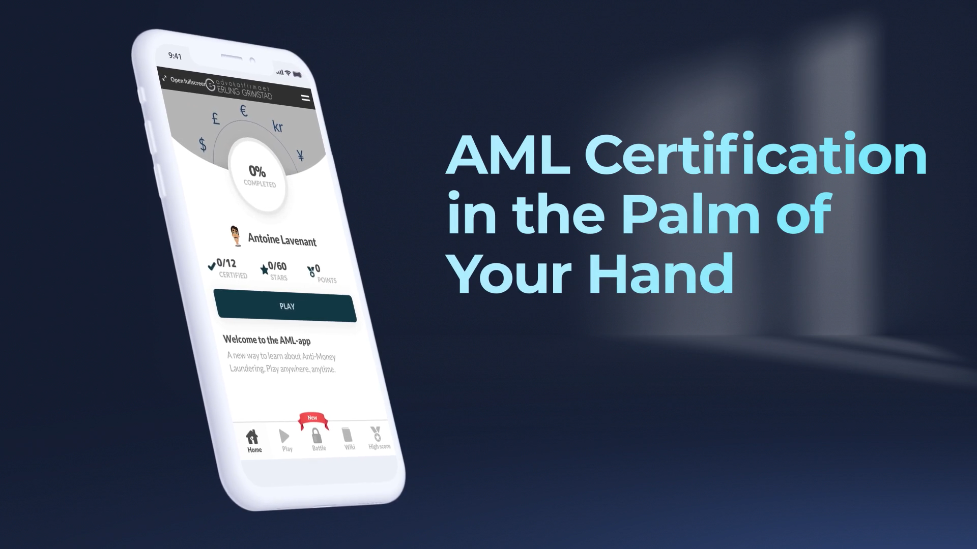 Screenshot of AML App