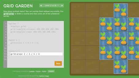 Screenshot of CSS Grid Garden