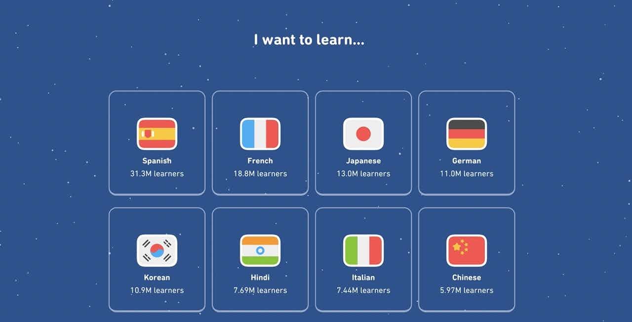 Screenshot of Duolingo