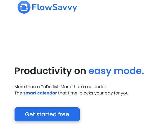 Screenshot of FlowSavvy