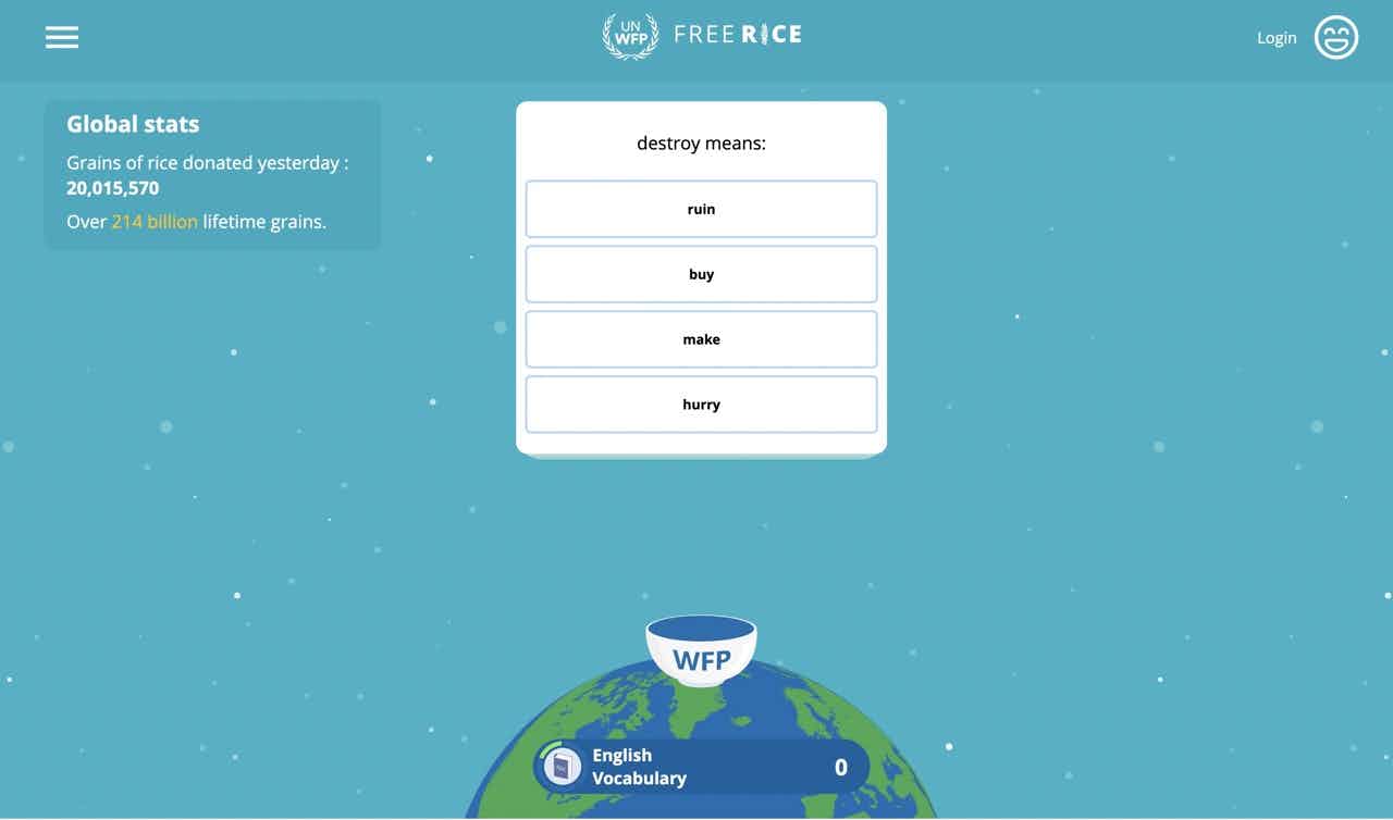 Screenshot of FreeRice
