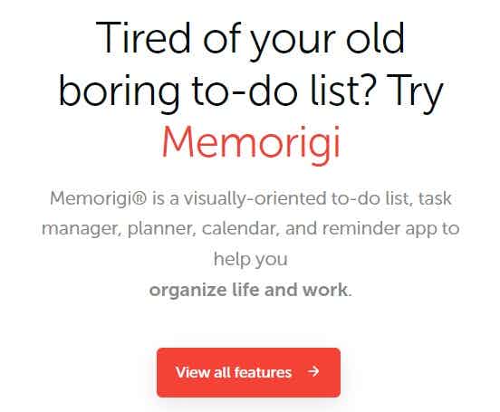 Screenshot of Memorigi