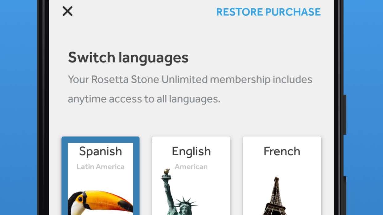 Screenshot of Rosetta Stone