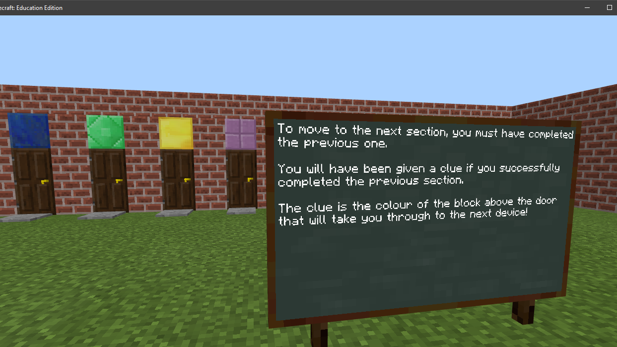 Screenshot of Minecraft Education Edition