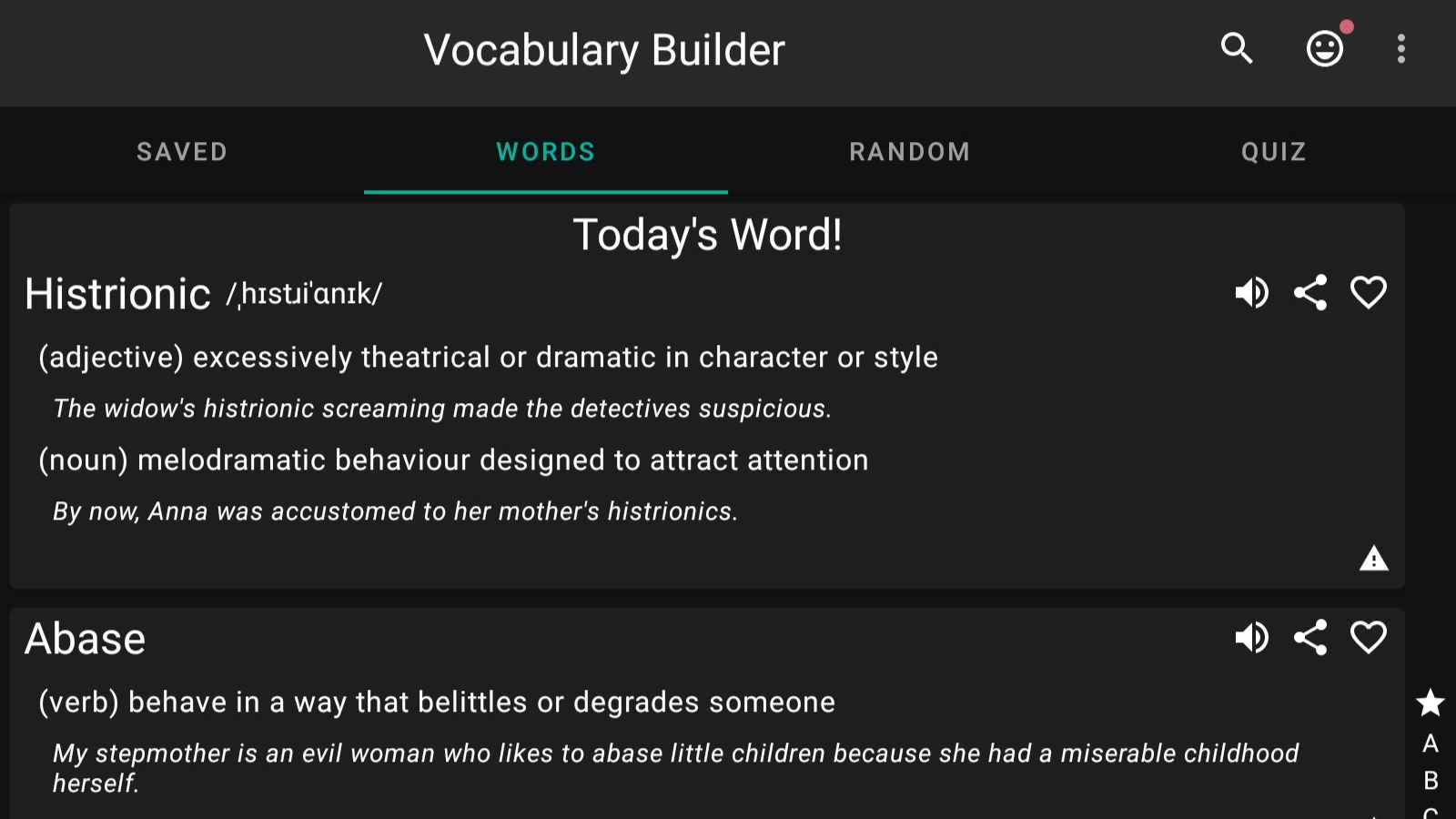 Screenshot of Vocabulary Builder